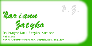 mariann zatyko business card